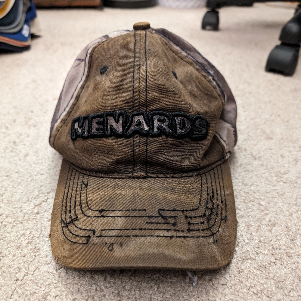 Menards camo baseball cap with adjustable back